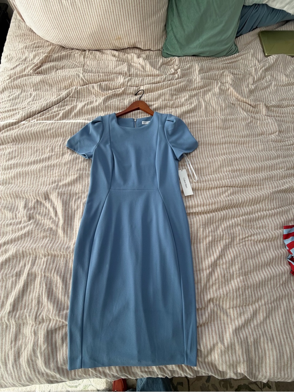 Calvin Klein Powder Blue Midi Sheath Dress
